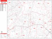 Sandy Springs Wall Map Zip Code Red Line Style 2023